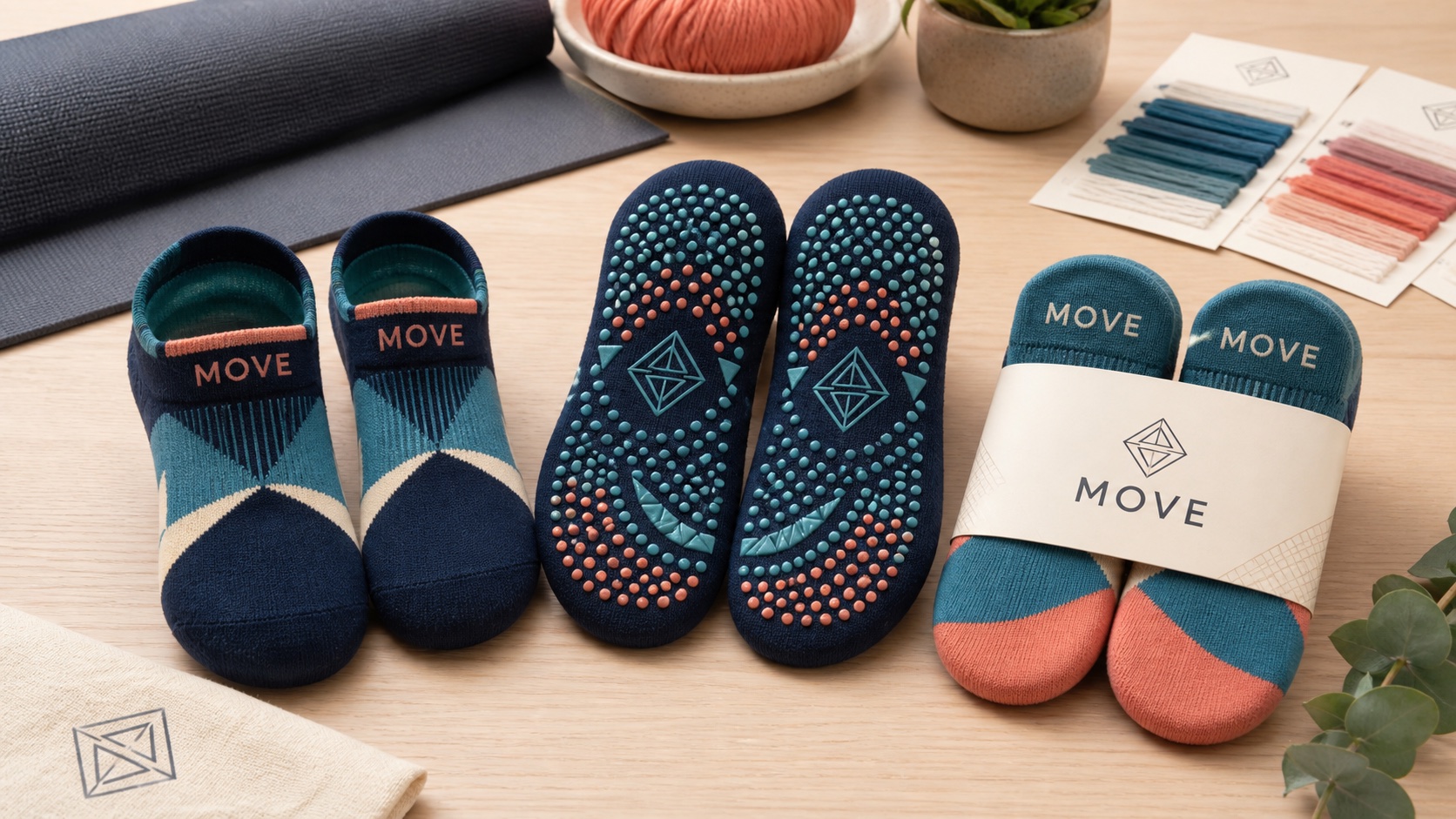 Yoga & Pilates Socks custom design example