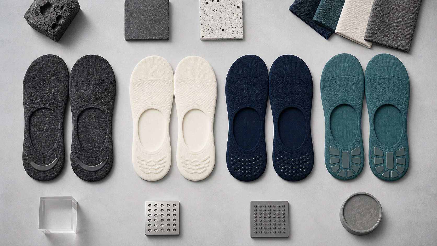 Silicone Grip Options for No-Show and Non-Slip Socks