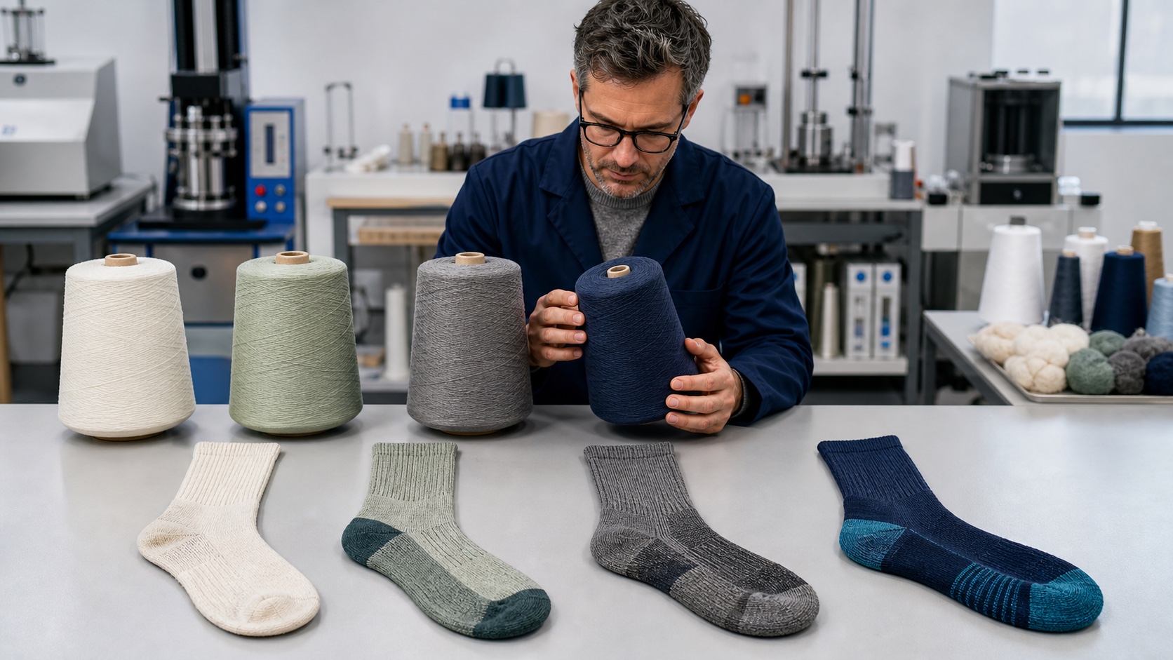 Sock yarn and construction options for custom manufacturing